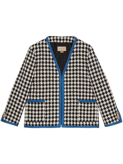 gucci tweet jacke3t|farfetch Gucci tweed jacket.